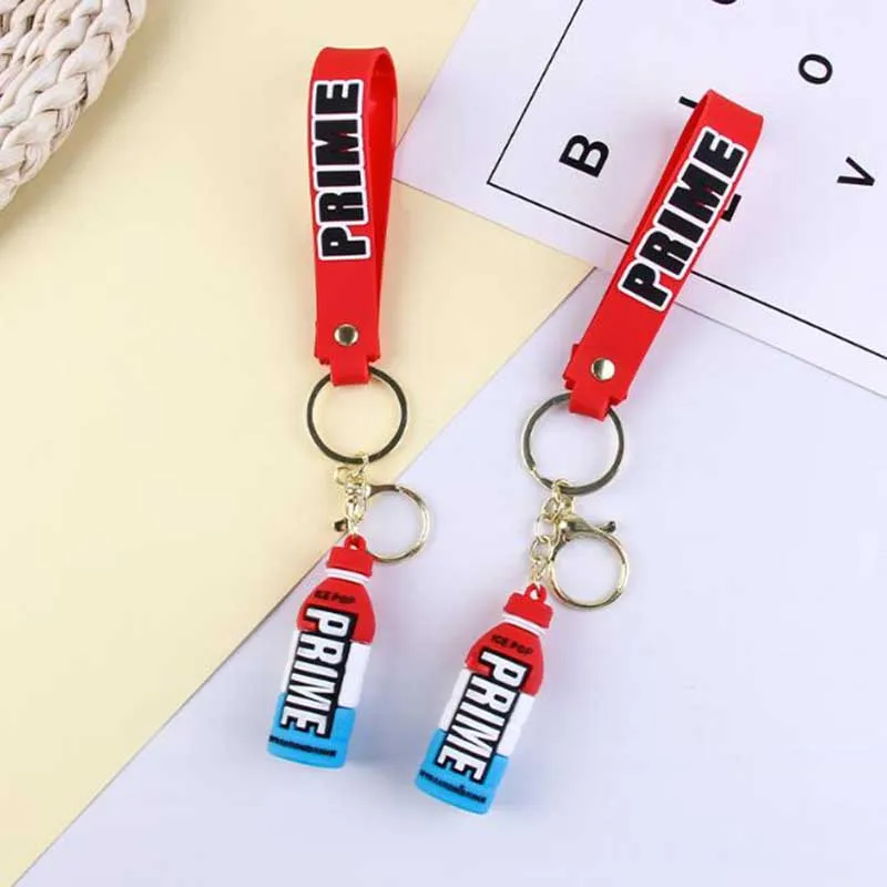 Creative Colorful Drink Bottle Doll Keychain Cute Prime Drink Keychain for Car Key Bag Women Men Party Favors Keyring Gifts