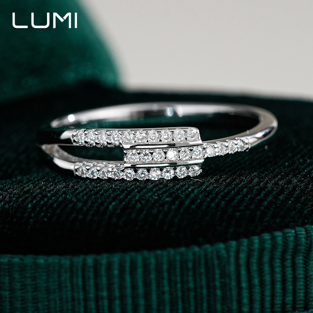 

D Color Moissanite Diamond Elegant Asymmetry 925 Sterling Silver Ring for Unisex Super Beautiful Daily Wear or Birthday gift