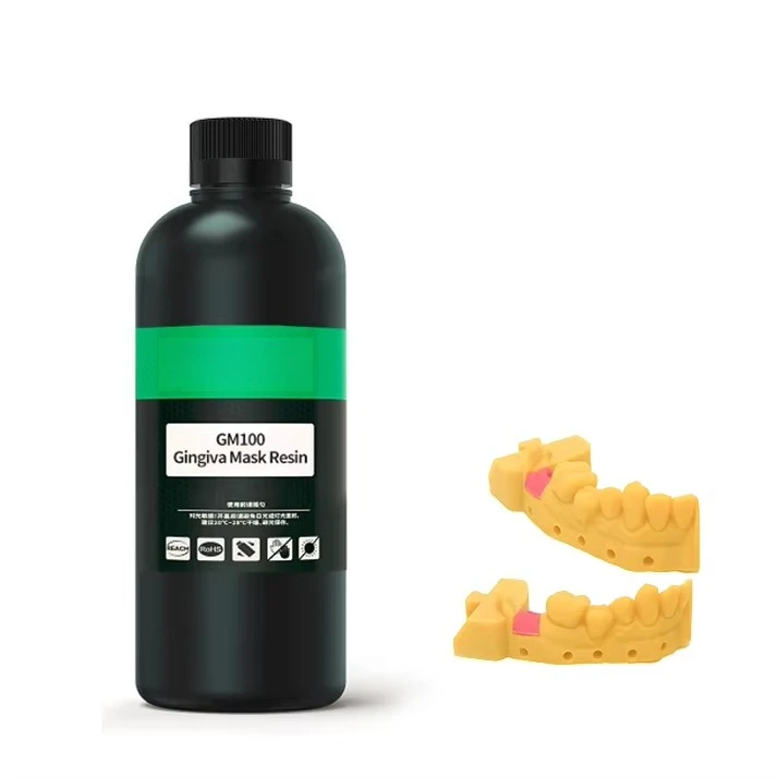 1KG GM100  Gum Mask Resin 405nm Low Shrinkage Biocompatible UV Resin for  Lab 3D Printing Gum Model Molds