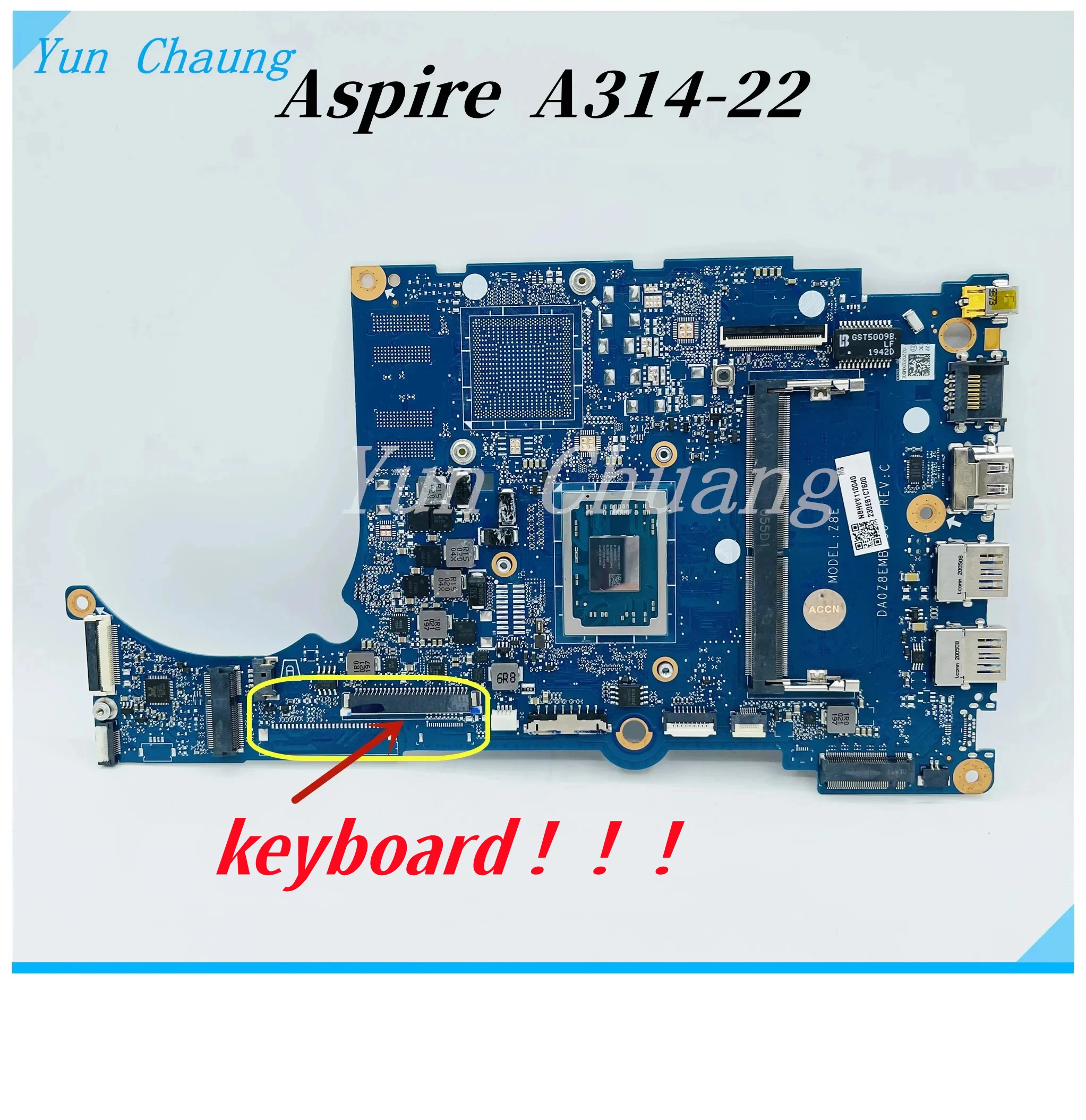 Imagem -02 - Mainboard para Acer Aspire A31422 A314-22g Placa-mãe do Portátil com r3 r5 r7 Cpu 4gb Ram 100 Testado Da0z8emb8c0 Daz8emb18a0