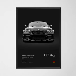 Poster dan Cetakan Mobil Sport Latar Belakang Hitam F87 M3 M4 G90 E46 Lukisan Kanvas Mobil Mewah Gambar Seni Dinding Ruang Kantor 10 poster kantor penjualan terbaik - №