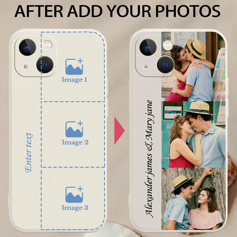 لتقوم بها بنفسك نص صور مخصصة جراب هاتف آيفون 16 16e 15 14 13 12 11 برو ماكس Mini SE 2020 2022 XS XR 6s 7 8 Plus غطاء خلفي من البولي يوريثان #3