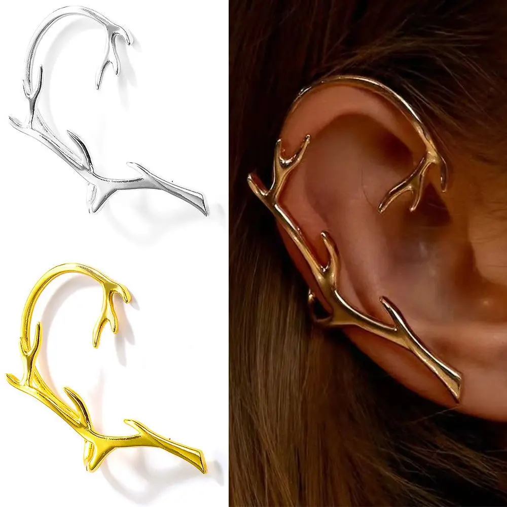 Korean Style No Piercing Elves Ear Clip Earrings Ear Wrap Branches Ear Cuff Fake Piercing