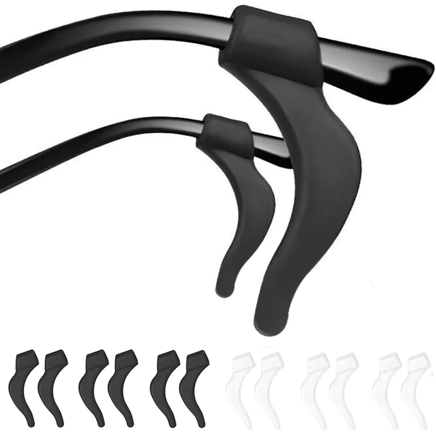 6 pairs of ear rests for glasses, glasses frames, suitable for sports use, applicable to sunglasses and reading glasses.