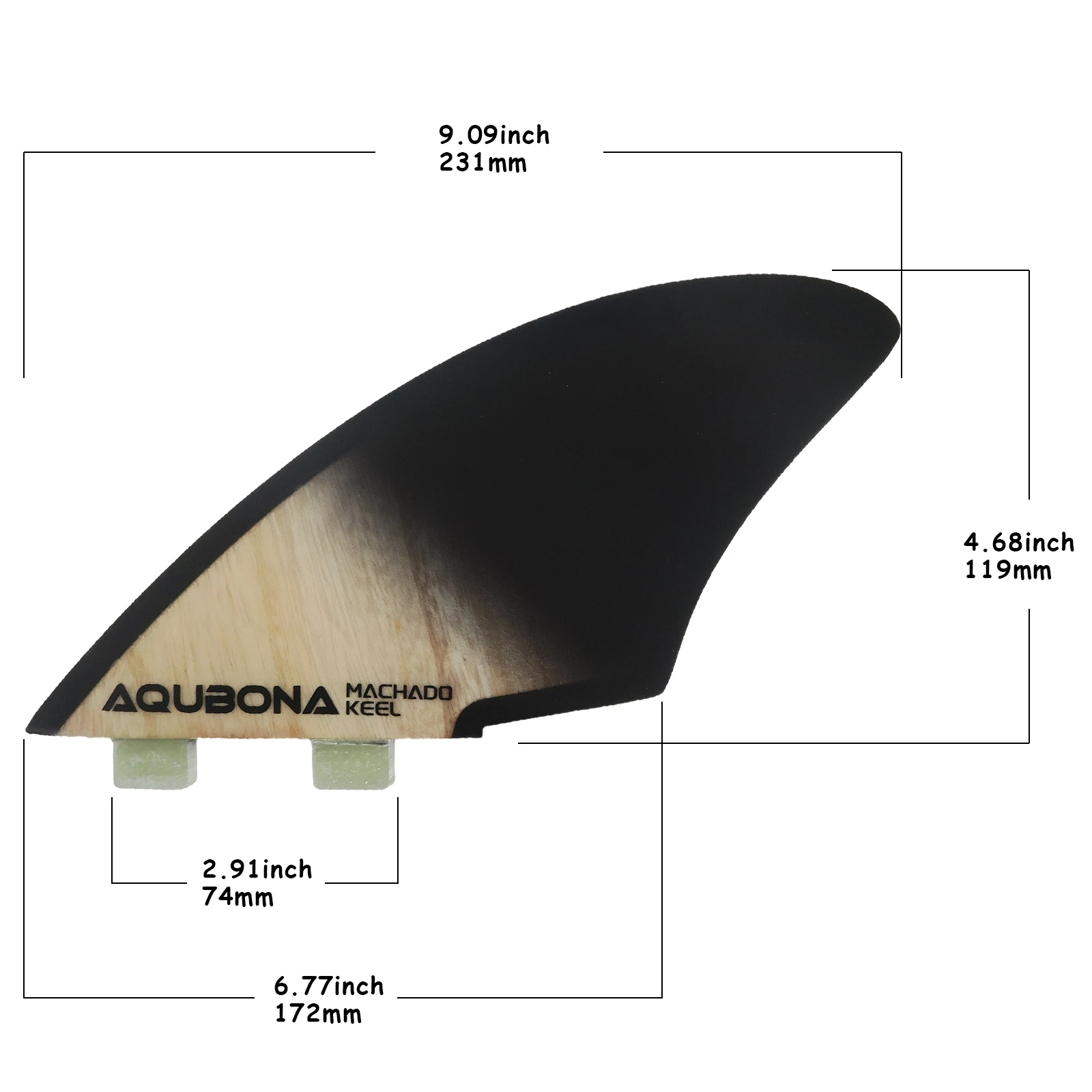 Surfboard Twin Kiel Fins (2 Fins) Dual Tab Single Tab Größen für Longboard Surfboard Funboard – Detail 6