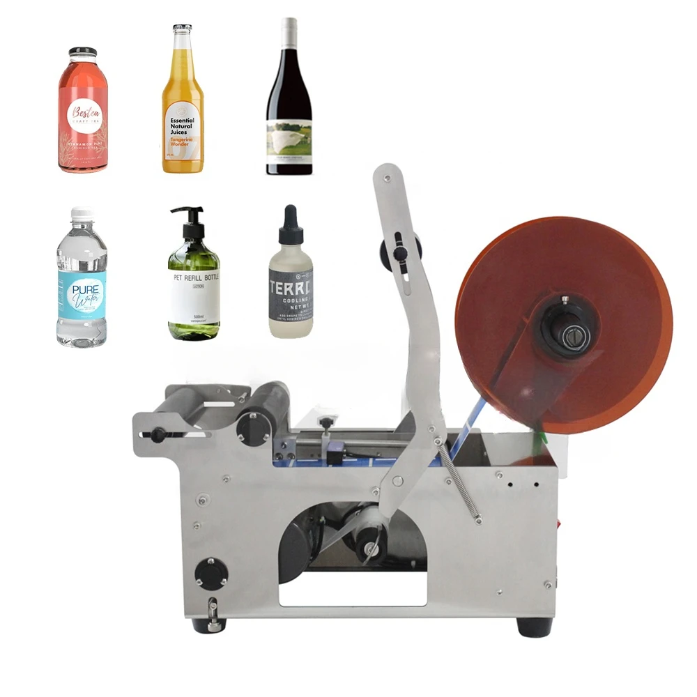 Tabletop Semi Auto Label Applicator Round Bottle Labeling Machine For Manufacturing Adhesive Label