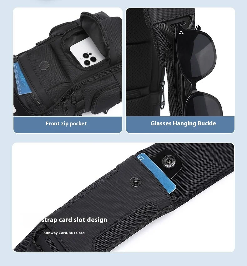 OZUKO Crossbody Bag Large Capacity Shoulder Bags for Male Waterproof Chest Bag Tactical Sling Messenger Bags Men Outdoor Sports