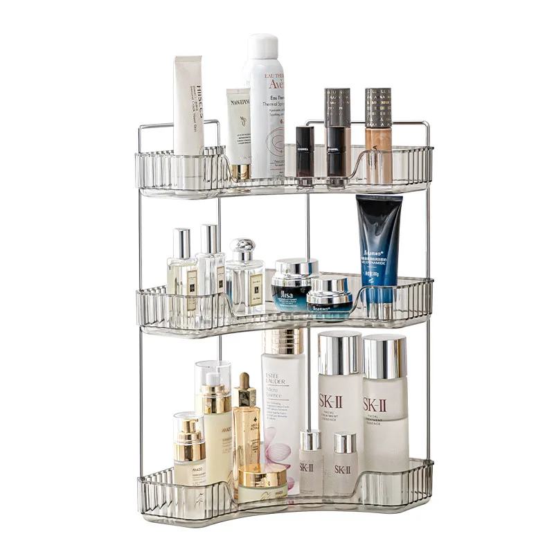 Corner Rack For Bathroom Vertical Washstand Large Capacity 3-layer Skincare Organizer Perfume And Fragrance Shelt