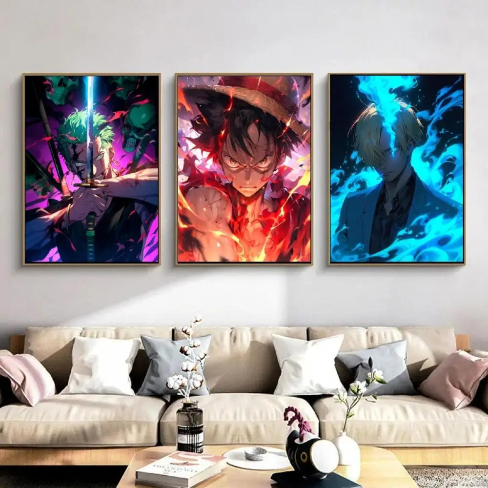 

Japanese Anime One Piece Luffy Zoro Poster Home Room Painting Art Hanging Decorative Painting Decorative Modular Print Classic