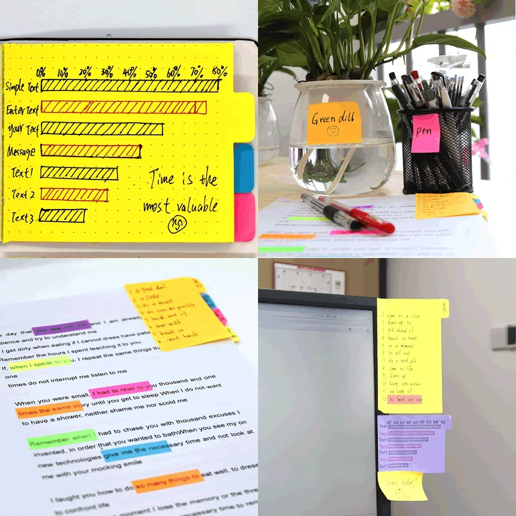 410 Sheets/Book Sticky Notes Creative Notepad Memo Pads Office School Stationery Adhesive Stickers Sticky Note Pads