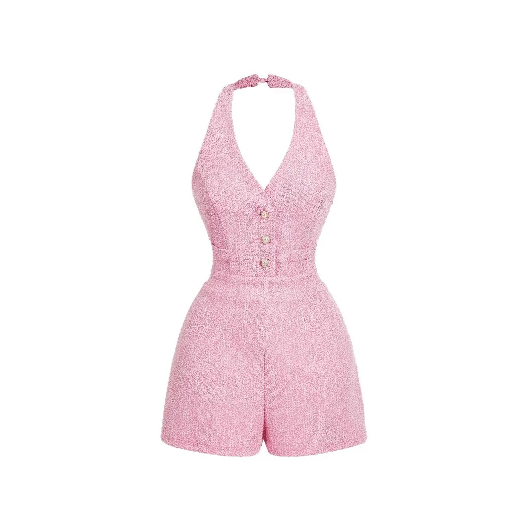 Ele V-Ne Svel Hang-Ne Slimming Jumpsuit Sexy Par Wear Polyester Fiber H-Sle Dr for Ladies Summer Season