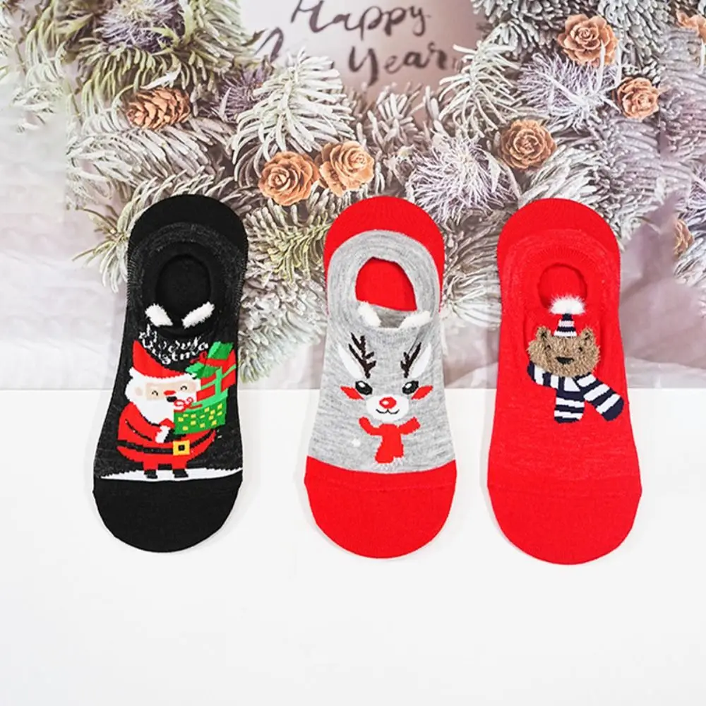 Calcetines de Navidad de alce de moda para mujer, medias de tubo de Navidad transpirables, oso, pingüino, medias de media pantorrilla, regalos, 6 pares
