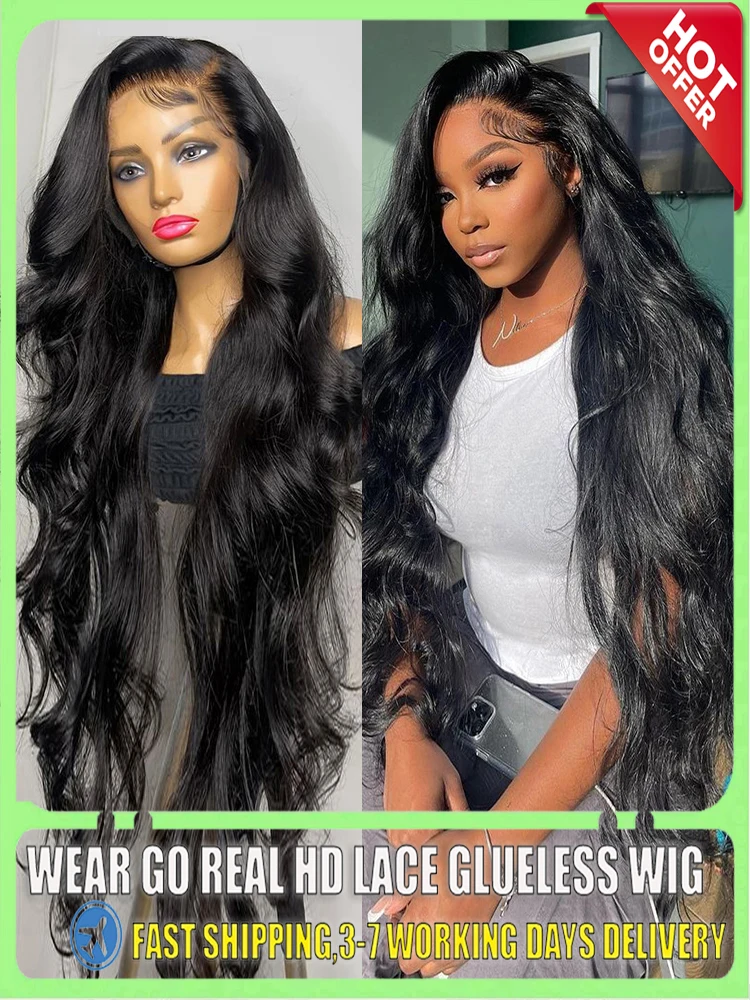 180 Density Body Wave 13x6 HD Lace Front Human Hair Wig 38 40 Inch Transparent Brazilia 13x4 Frontal Wigs For Women Pre Plucked