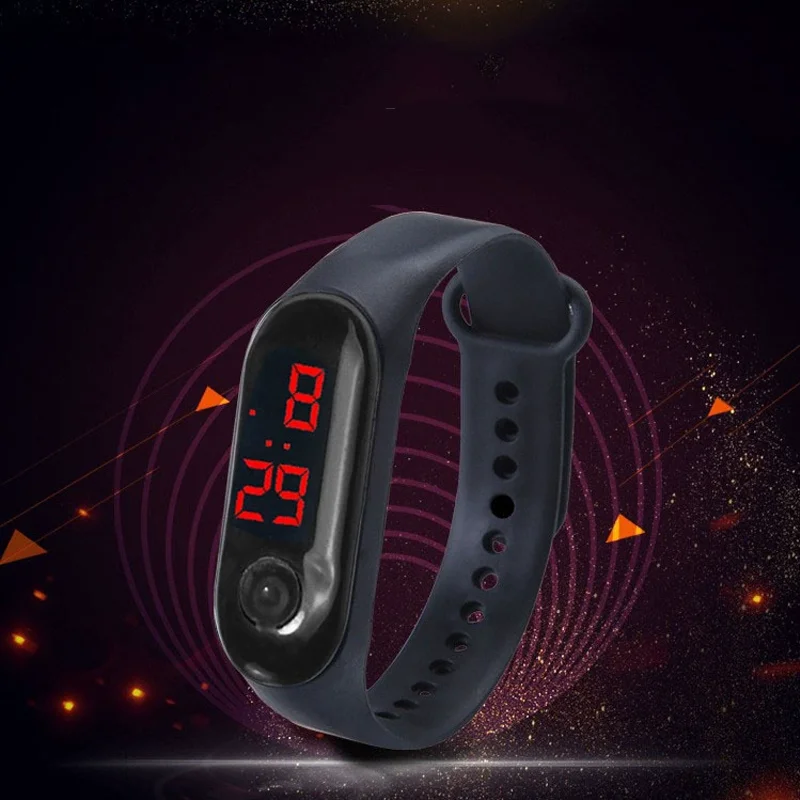 Sports Watch Red LED Screen Children Outdoor Women Sports Electronic Watch Men Silicone Strap Wirstwatch Student Clock Relogio