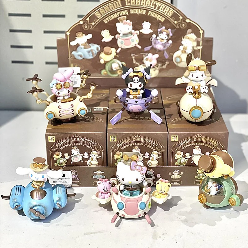 Genuine Kuromi Cinnamoroll Pochacco Melody Characters Steampunk Series Blind Box Toys Anime figure Mystery box modle Xmas Gifts