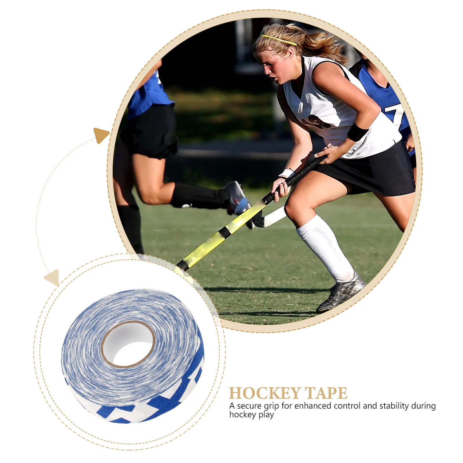 

Hockey Tape 1 Roll Cotton Cloth Material Non-Slip Strong Adhesive for Long-Lasting Impact Protection Decorative