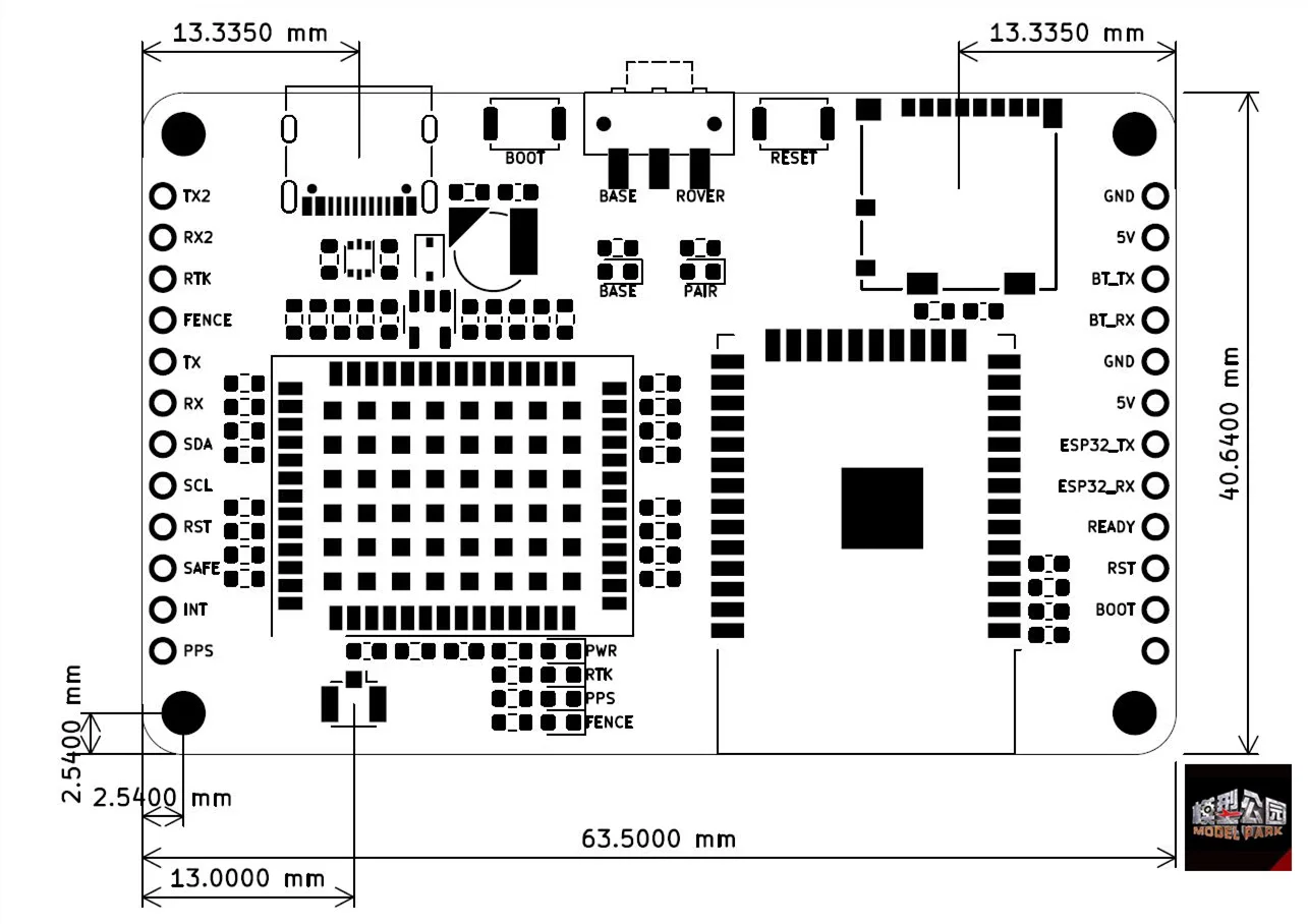 1PCS/LOT  ZED-F9P-01B  F9P RTK  Bluetooth WiFi version  Centimeter-level positioning  gps  Carries a full band spiral  antenna