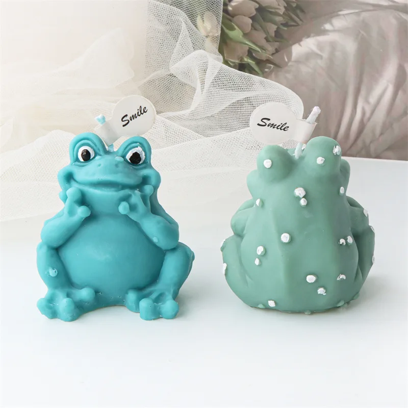 Silicone Mold Frog Candle Mold Cement Gypsum Festival Living Room Decoration Homemade Handicraft Wedding Gift Making