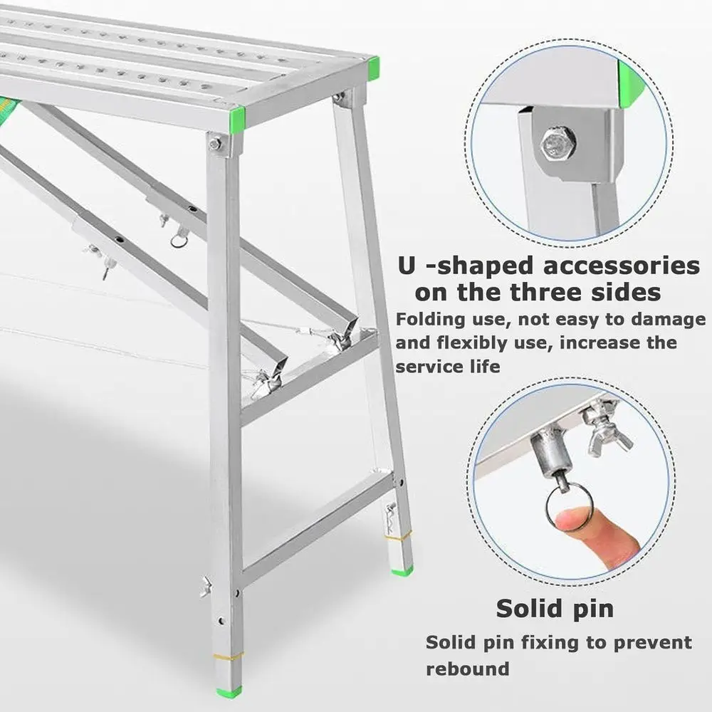 Height Adjustable Multipose Scaolding Work Platform for Washing Vehicles, Cleaning, and DIY Maintenance