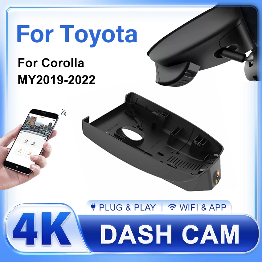 4K HD 2160P Plug and play Wifi Car DVR Video Recorder Dash Cam Camera For Toyota Corolla 2022 2021 2020 2019 APP Control DashCam
