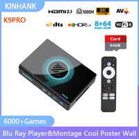 Kinhank Super Console K9PRO 8K HDR10+ Blu Ray Player&Montage Cool Poster Wall Plug and Play Retro Video Game Consoles 6000+Games