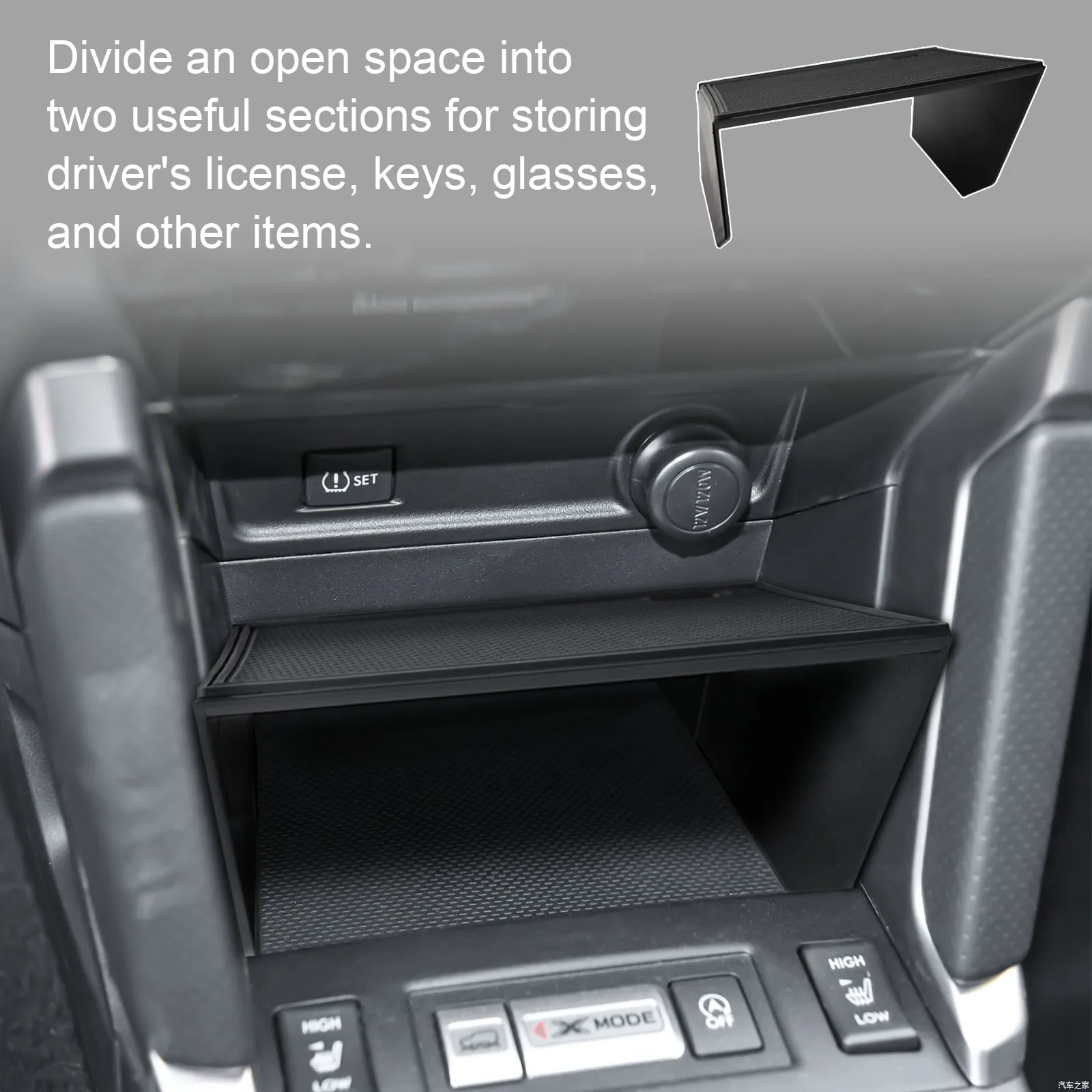 Front Center Console Gear Shift Dividers Tray for Subaru Forester 2013 2014 2015 2016 2017 2018 Shelf Divider Insert Storage Box