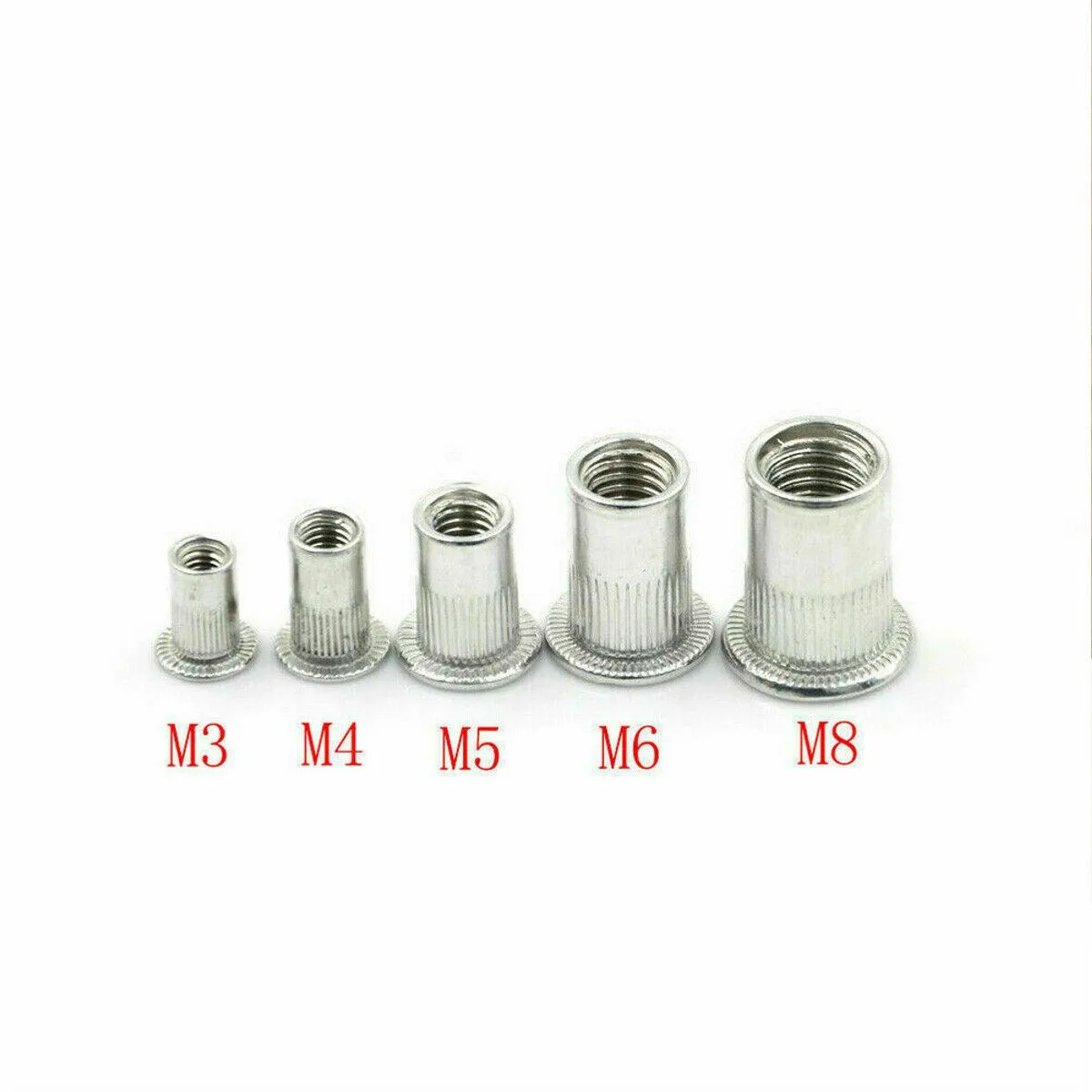 Rivet Nut Insert Stainless Steel Thread Flat Head Insert M6-M10 Nut Nutsert Pack High Quality Practical Premium