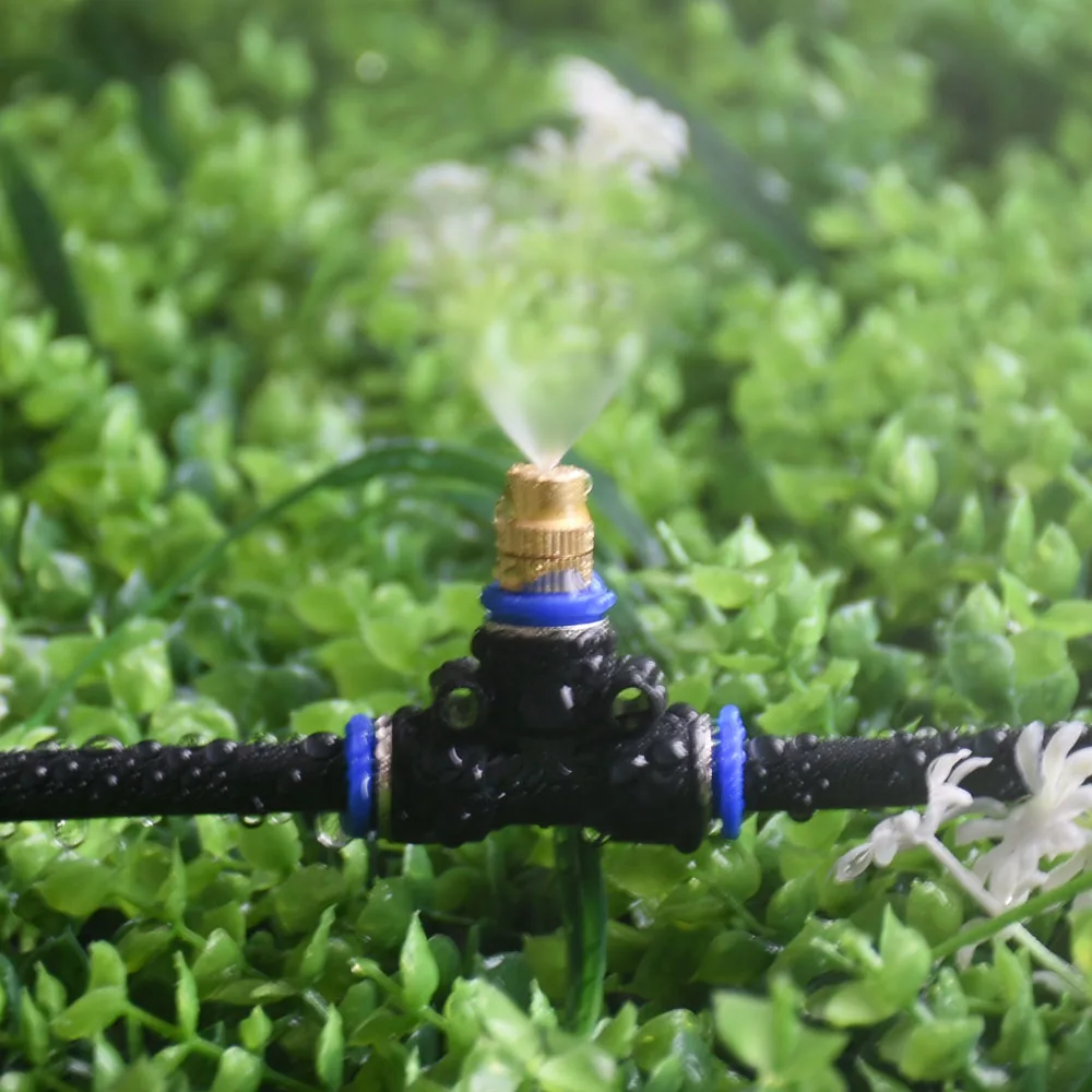 Outdoor Misting Cooling System Sprinkler Nozzles 8mm Tee Straight Push Lock Joint For Garden Irrigation Watering