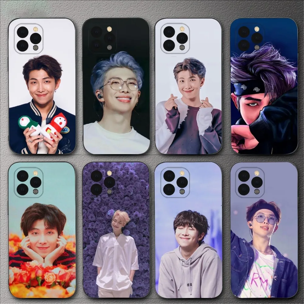 RM N-Namjoon Smart Phone Case For iPhone 15,14,13,12,11,XS,XR,X,8,7,Pro,Max,Plus,mini Silicone Black Cover