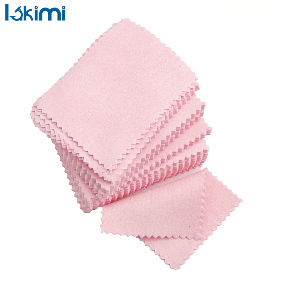 

50PCS/Pack Pink Jewelry Polishing Cloth – 8cm*8cm Cleaning Cloth for 925 Silver Care & Shine LA-AA111