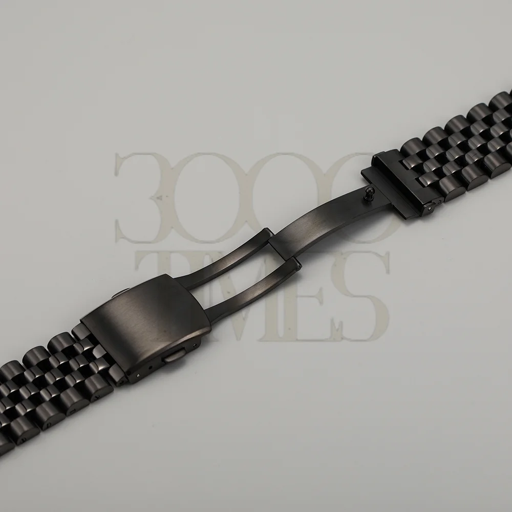 20mm 22mm 24mm Black Solid buckle Stainless Steel Jubilee Watch Strap Bracelet With Quick Release Bar Fit For SKX 007 005 RLX