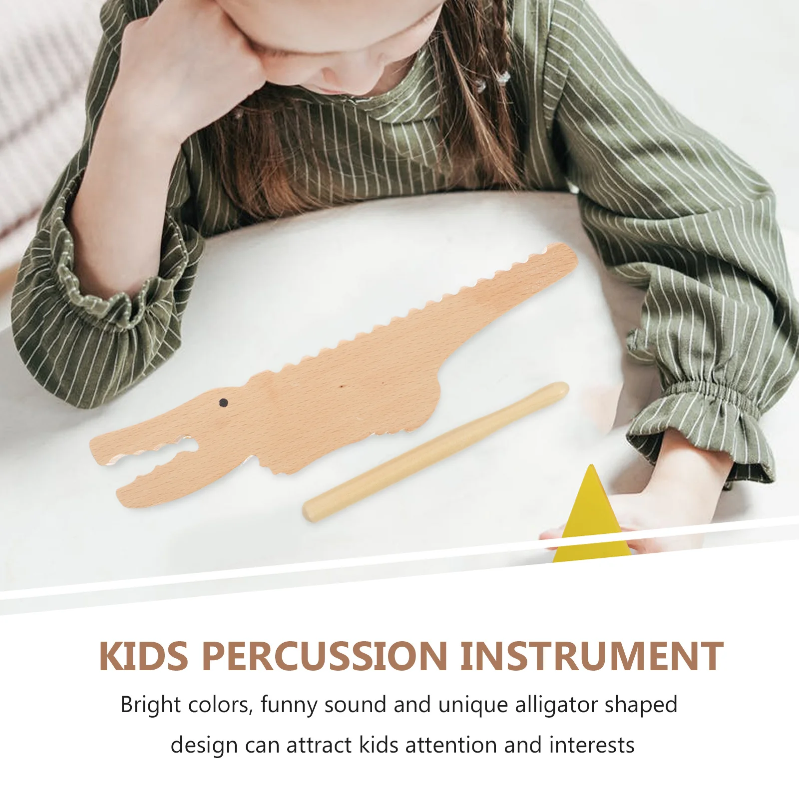 

1Set Musical Alligator Instrument Sturdy Wooden Plaything for Parent-Child Bonding Guiro Percussion Toy Alligator Sound Toy