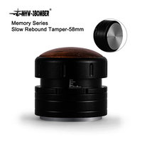MHW-3BOMBER Memory Slow Rebound 58mm Espresso Tamper,Adjustable Depth Calibrated, Professional Spring Barista Tool for Home Cafe