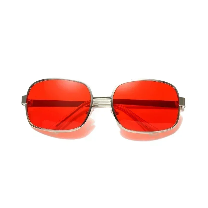 Vintage Round Unisex Circular Sunglasses, Red Tinted Lenses and Durable Alloy Frame for Long Lasting Style