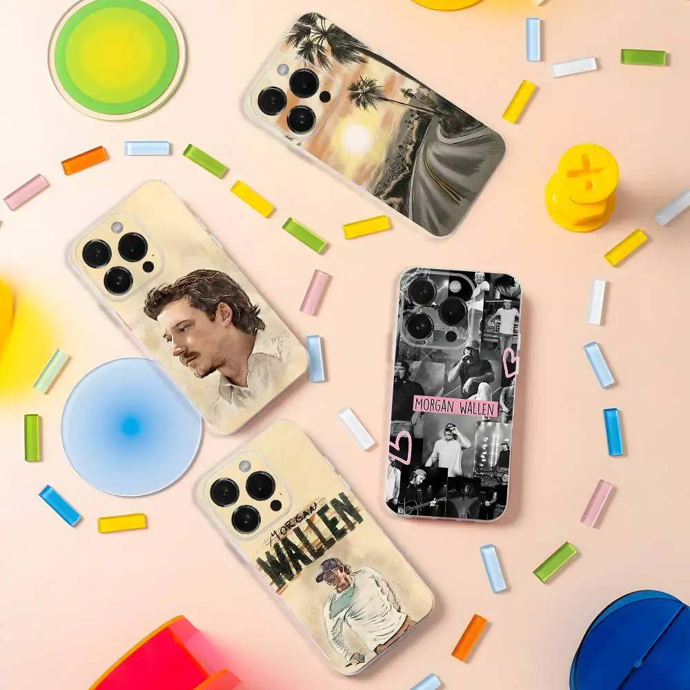 

Singer M-Morgan Wallen Phone Case For iPhone 17,16,15,14,13,12,11,Pro,XS,Max,XR,Plus,E,SE4,Mini Transport Shockproof Soft Cover