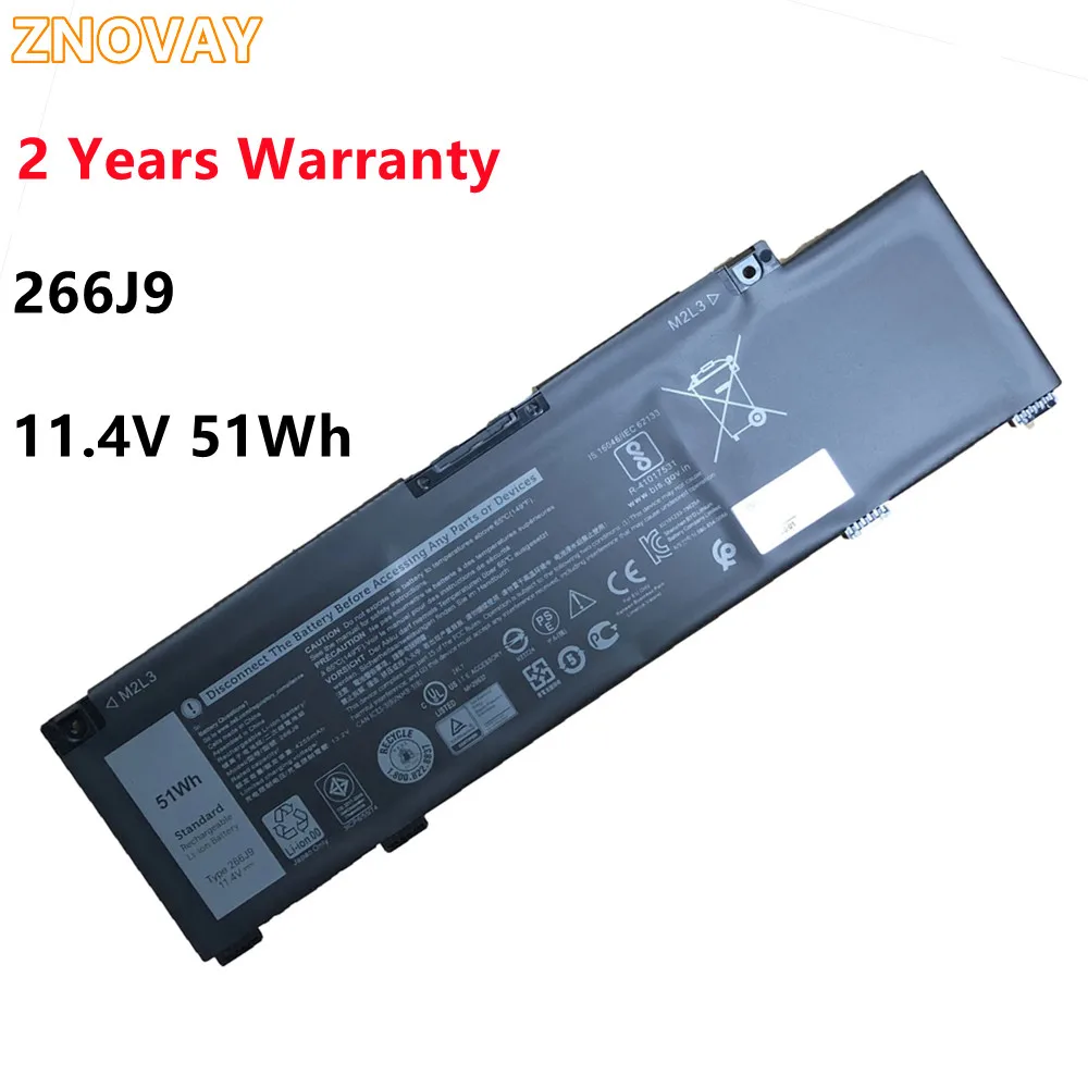 

ZNOVAY 266J9 Laptop Battery for DELL G3 15 3590 3500 G5 15 5500 5505 Series For DELL Inspiron 14 5490 M4GWP PN1VN 11.4V 51WH