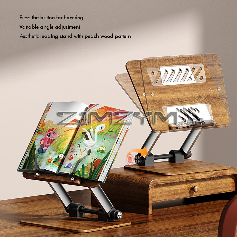 Hollow Black Walnut Wood Reading Stand for Children  Adjustable & Foldable Multi-Use Book & Laptop Holder