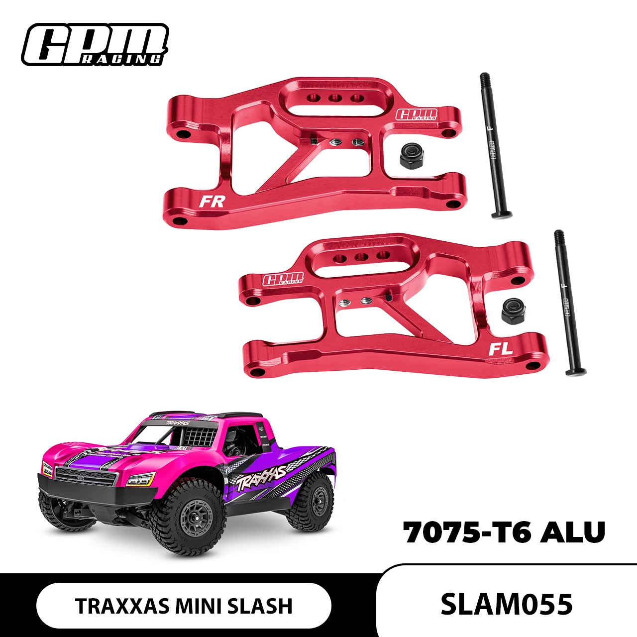 Brazo de suspensión inferior delantera de aleación GPM 7075-T6 para TRAXXAS MINI SLASH 4X4-108164-1