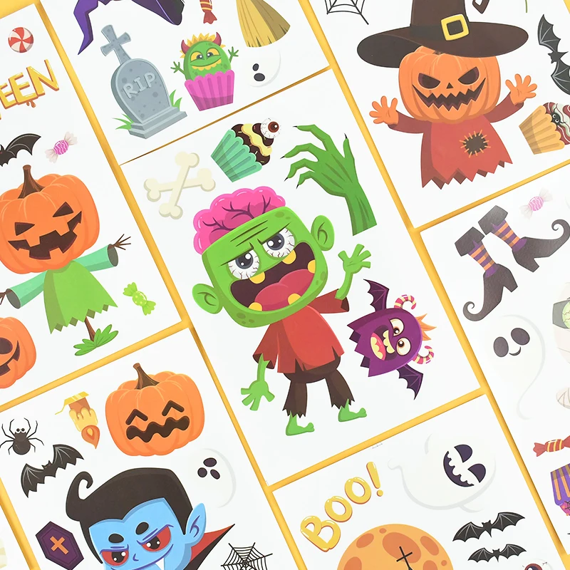 

Halloween Removable Wall Stickers Horror Grim Reaper Witch Pumpkin Window Stickers for Halloween Party Home Bar Floor Decoration