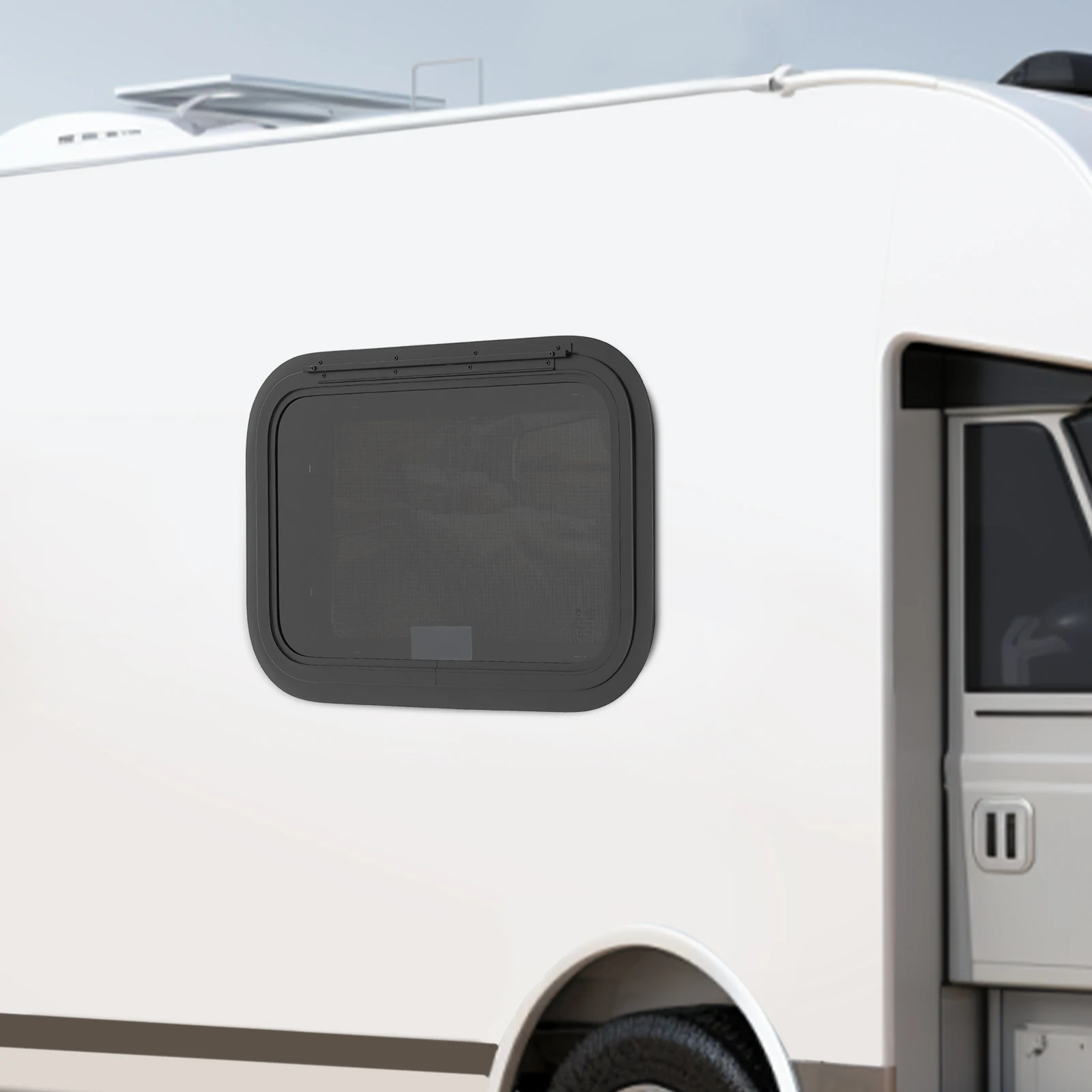 نافذة خروج الطوارئ RV مقاس 22 × 15 بوصة - 30-40 ° زاوية مفتوحة، شاشة وحلقة تقليم، للمركبات الترفيهية/التخييم/المقطورة للهروب في حالات الطوارئ والتهوية #2