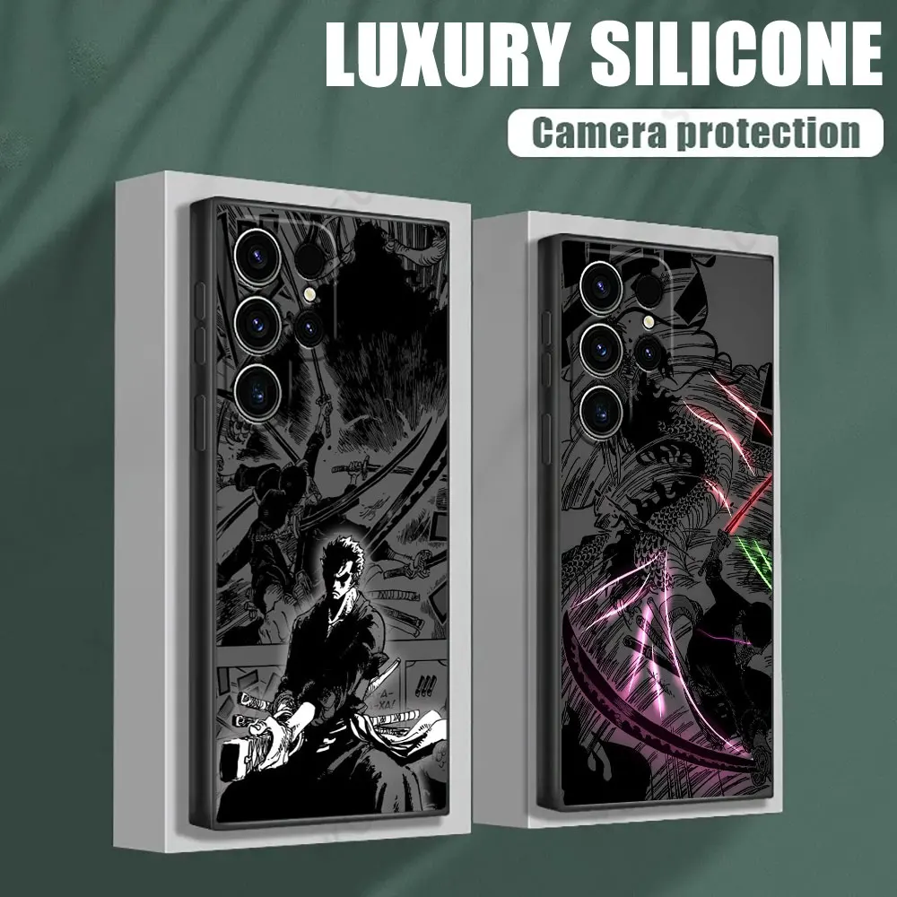 

Ones P-Pieces Zoro Manga Phone Case For Samsung Galaxy S25 S24 S23 S20 S21 FE S26 S22 Ultra 5G S26 Plus S25FE Soft Silicon Cover
