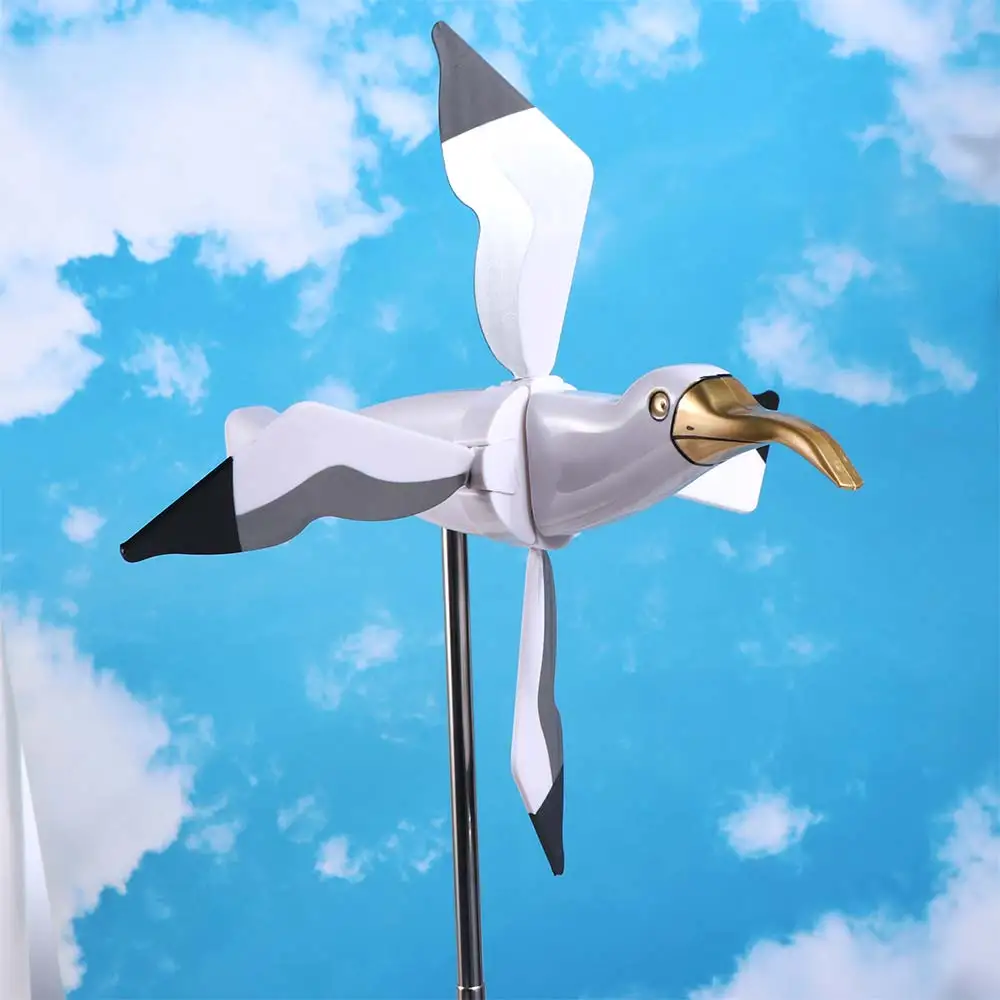 

Weatherproof Seagull Windmill Fade Resistant Stable Bird Wind Spinners Decorative Plastic Bird Shape Windmill Spinners Outdoor