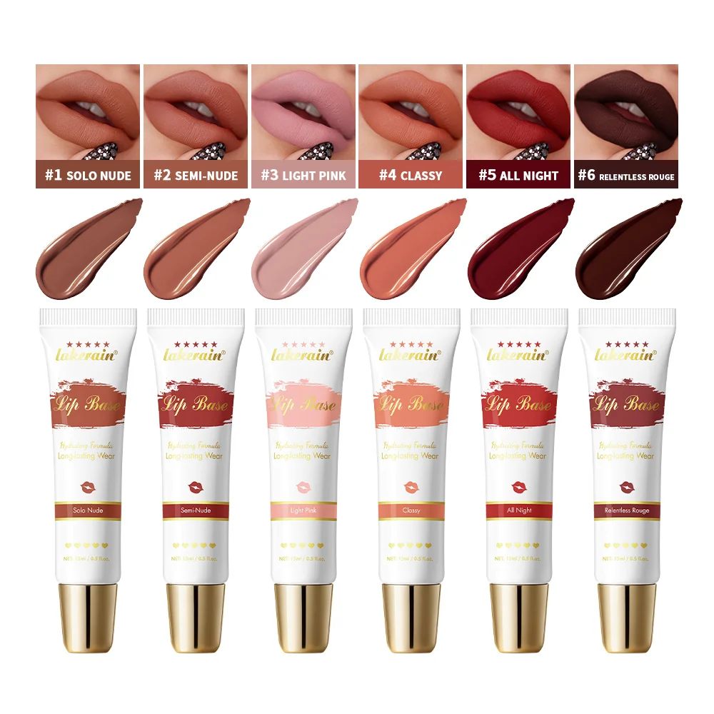 マットリップベース クリーミーブラッシュ 長持ち 保湿 防水 バニラの香り 多用途口紅 女性用メイクアップ リップティント