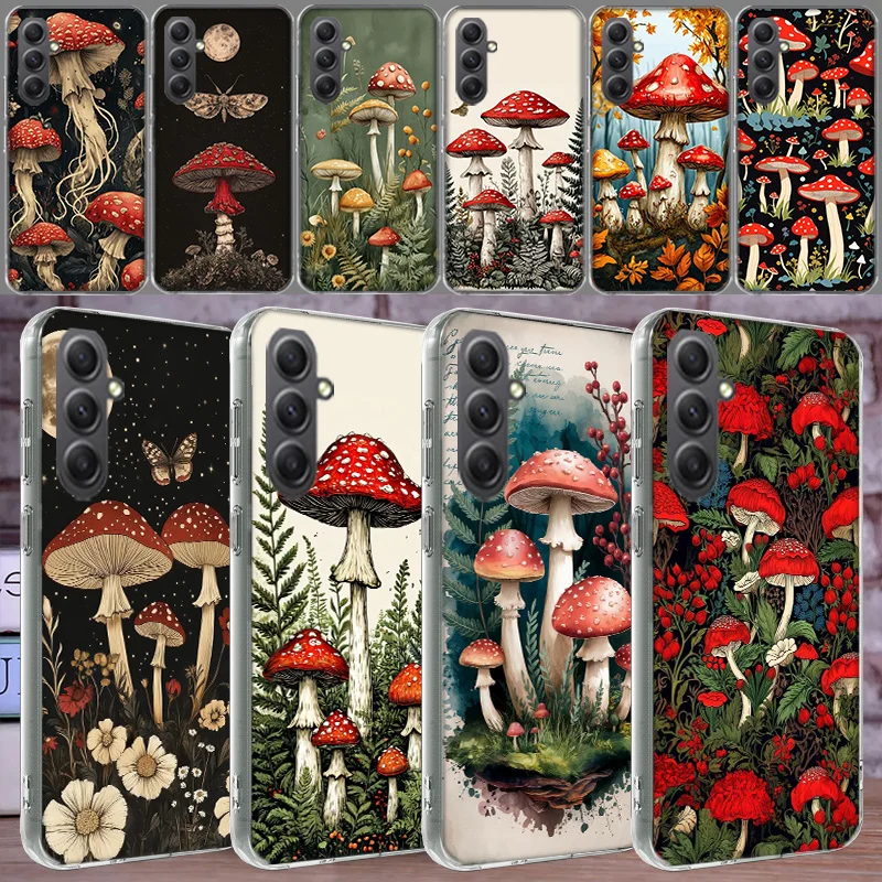 Colorful Mushroom Phone Case for Samsung A16 A26 A36 A56 A17 A37 A57 A07 A06 A02S A03 A04S A05S Galaxy Note 20 10 A50S A71 A51 A