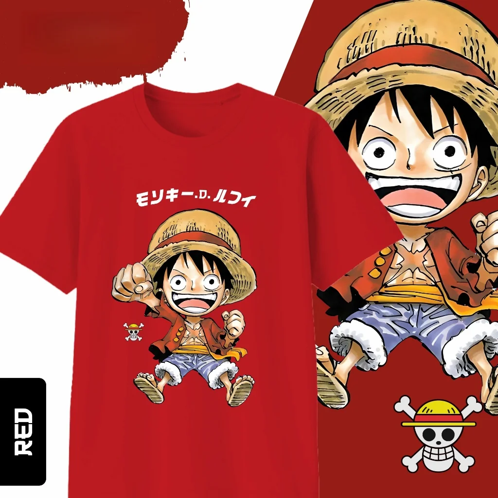 

Детская футболка с принтом персонажа аниме "One Piece" Монки Д. Луффи, летняя детская одежда, повседневная уличная футболка. Подарок фанату.