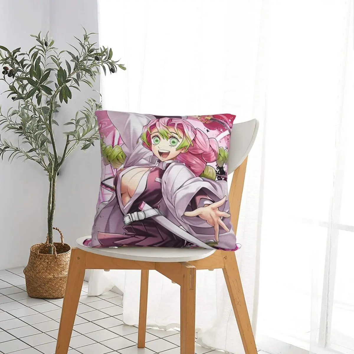 Love Hashira Mitsuri Kanroji Pillowcase Polyester Cushion Cover Decor Demon Slayer Throw Pillow Case Cover Home Drop Shipping