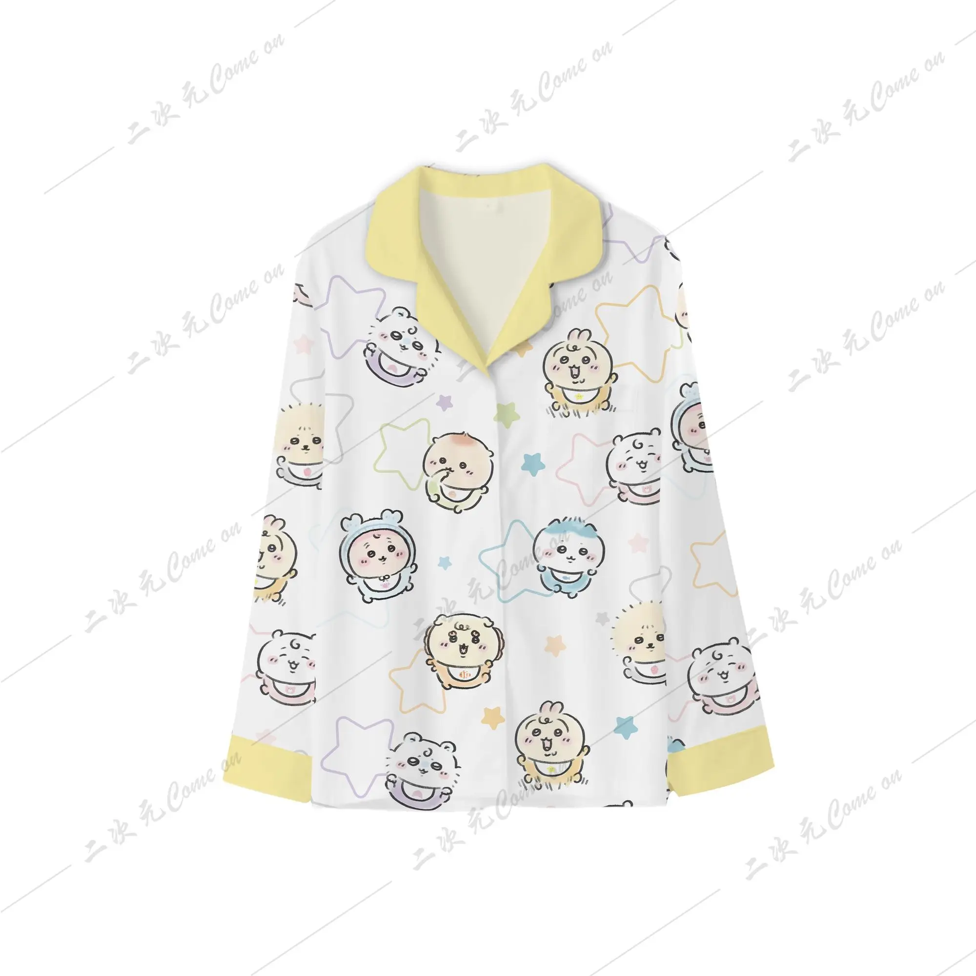 NEW Chiikawa Hachiware couple homewear set Cute Usagi pattern printing cartoon pajamas kawaii Girls' long-sleeved pajamas set