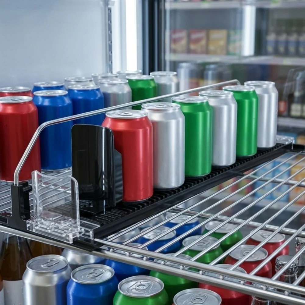 Beverage Manager Pusher Beer Can Rack Supermarket Display Grocery Stores Home And Party for occasions Main Spring Self-refilled