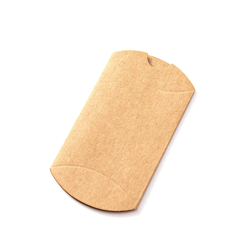 10pcs Merry Christmas Pillow Shape Kraft Paper Candy Box