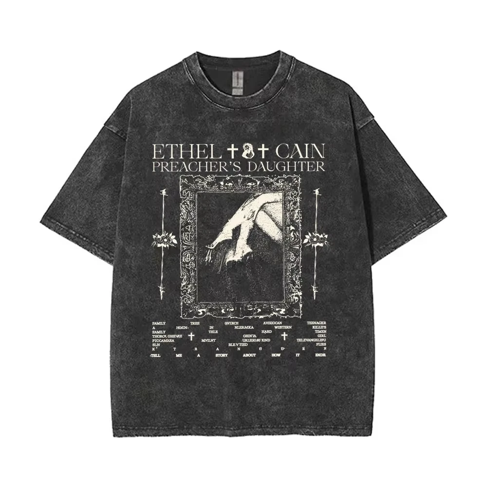 Hot Sale Ethel Cain Perverts Vacillator Classic Poster Print T-Shirt Men Women Retro Washed Cotton Loose Oversize Summer New Tee